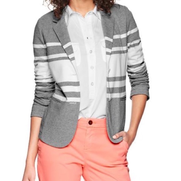 GAP Knit Jersey  Stripe Blazer - Picture 1 of 8